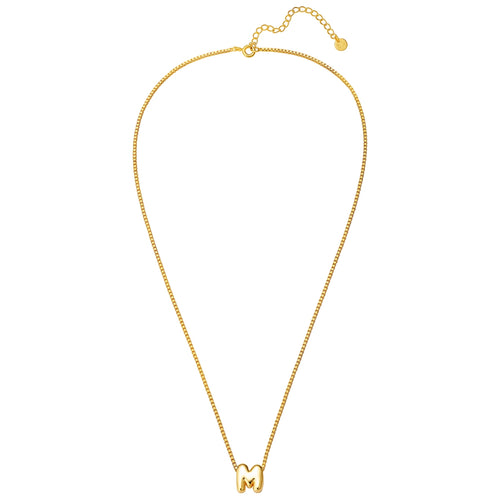 Halskette Bubble Letter M gold