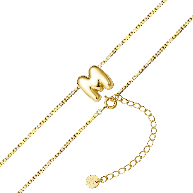 Halskette Bubble Letter M gold