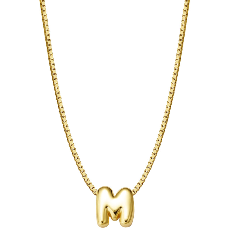 Halskette Bubble Letter M gold