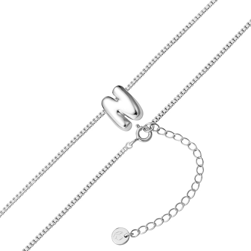 Halskette Bubble Letter N silber