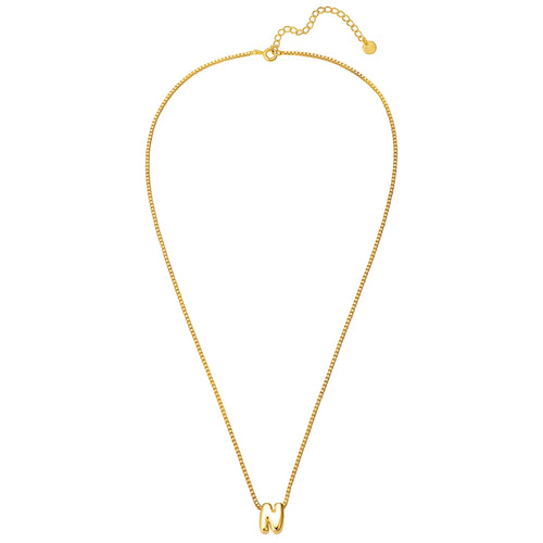 Halskette Bubble Letter N gold