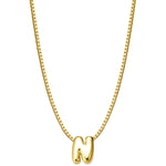 Halskette Bubble Letter N gold