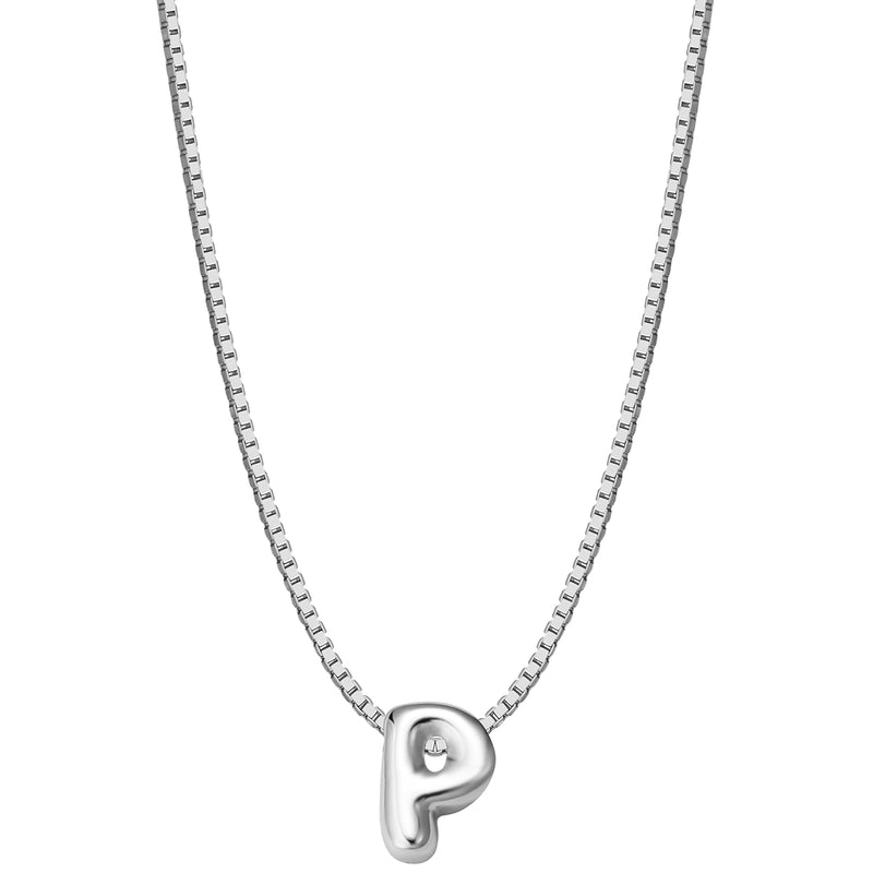 Halskette Bubble Letter P silber