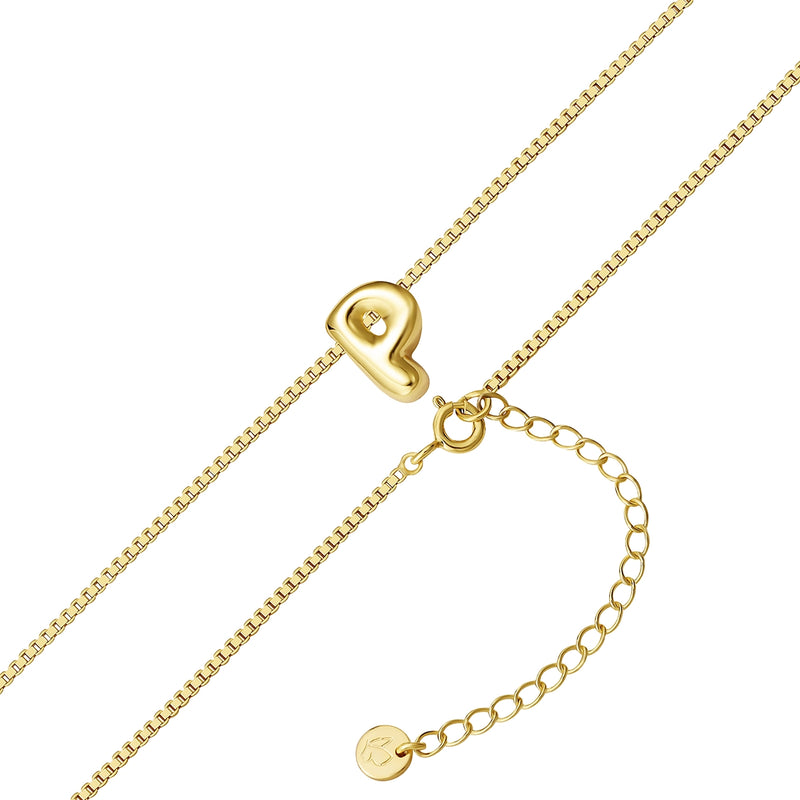 Halskette Bubble Letter P gold