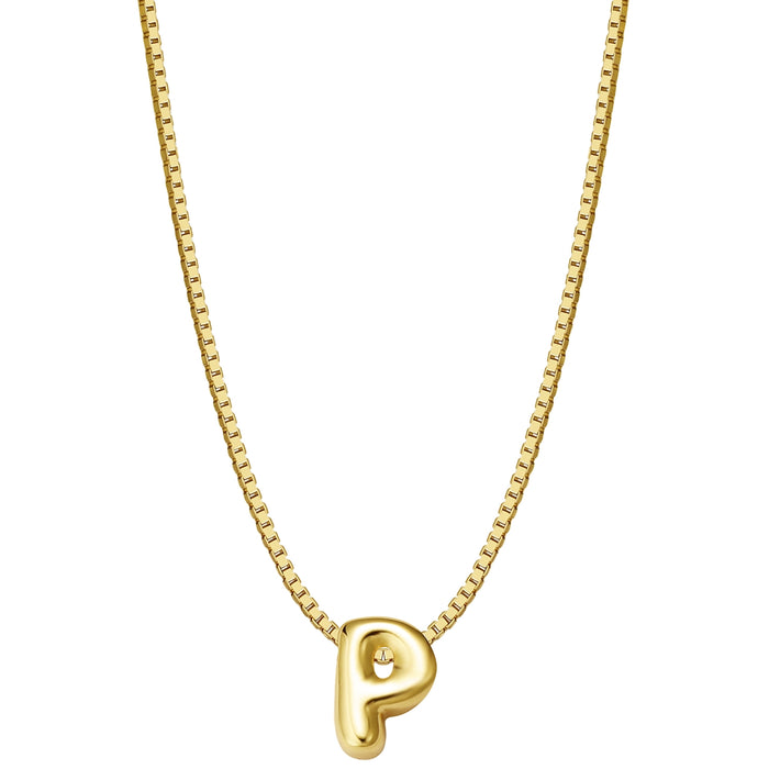 Halskette Bubble Letter P gold
