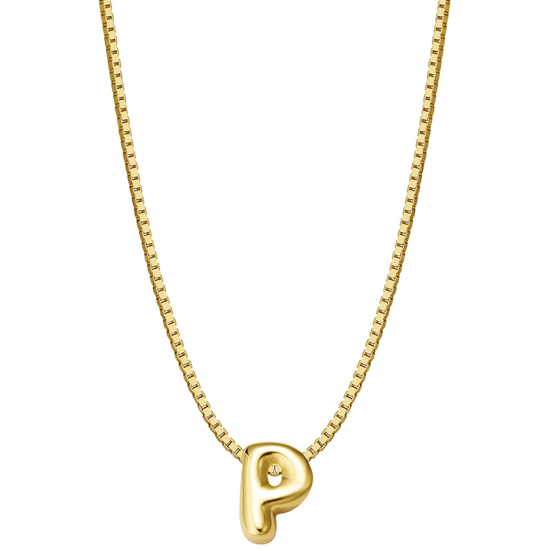 Halskette Bubble Letter P gold