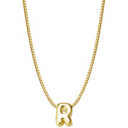Halskette Bubble Letter R gold