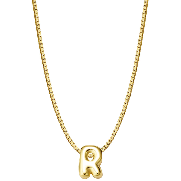 Halskette Bubble Letter R gold