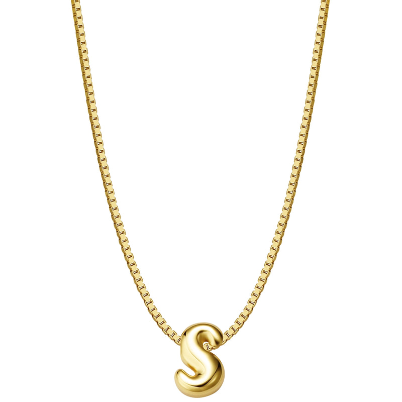 Halskette Bubble Letter S gold