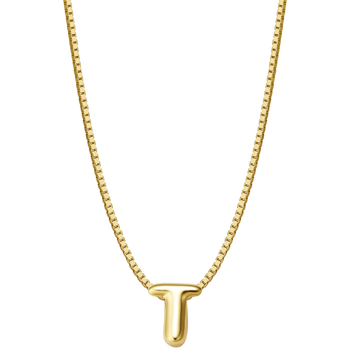 Halskette Bubble Letter T gold
