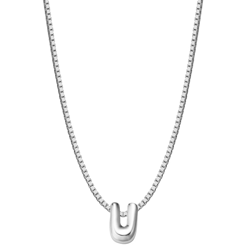 Halskette Bubble Letter U silber