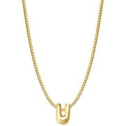 Halskette Bubble Letter U gold