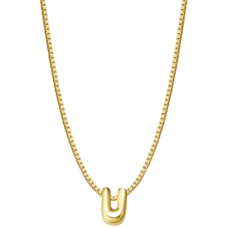 Halskette Bubble Letter U gold