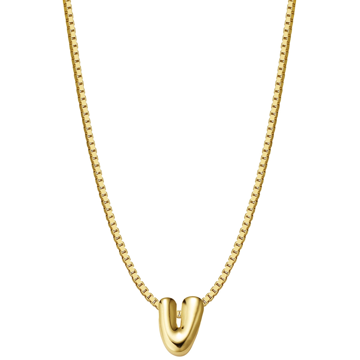 Halskette Bubble Letter V gold
