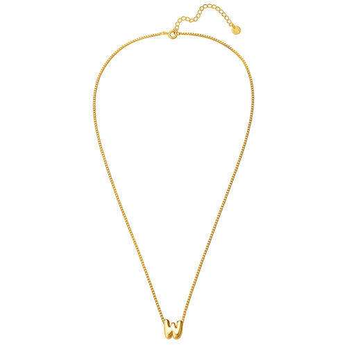 Halskette Bubble Letter W gold