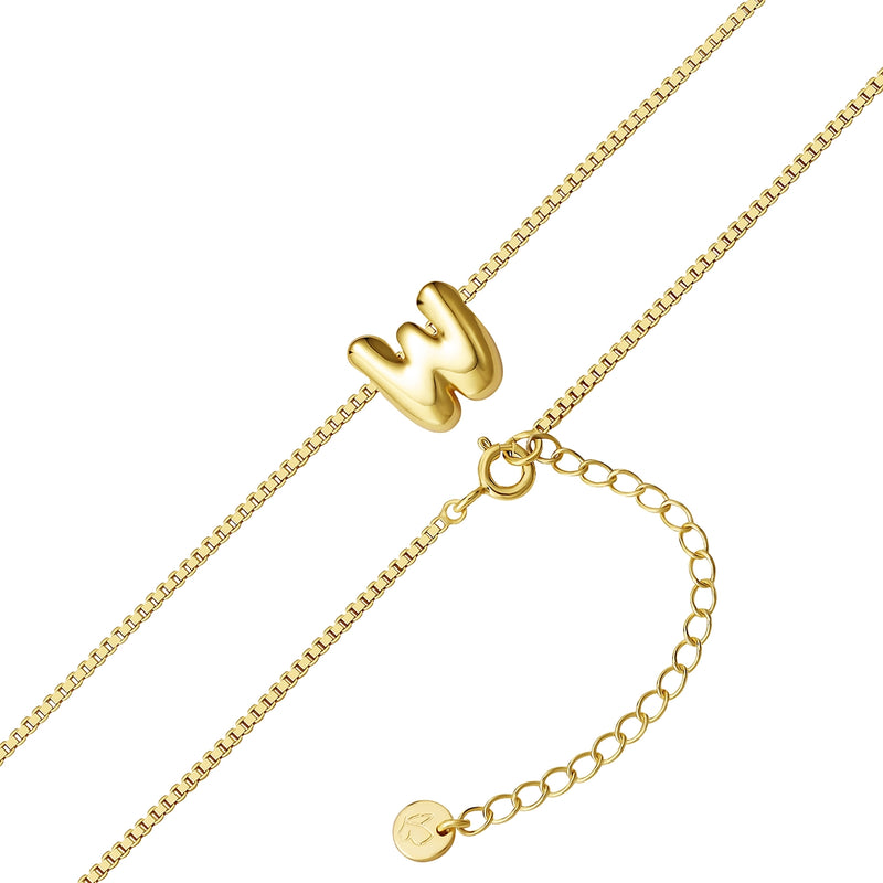 Halskette Bubble Letter W gold