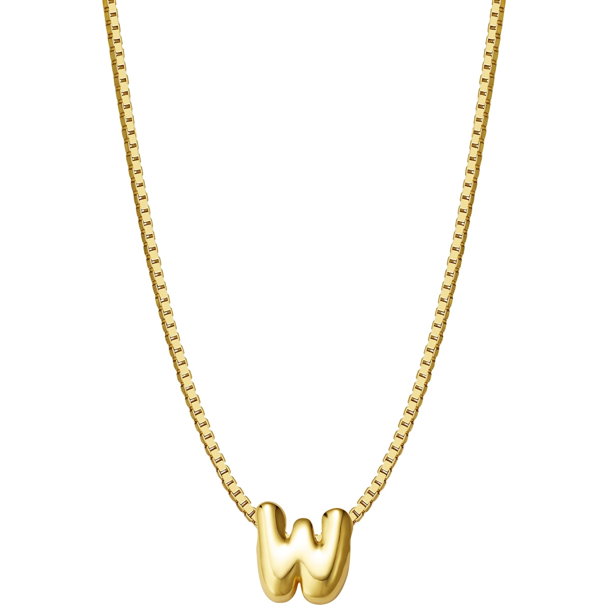Halskette Bubble Letter W gold