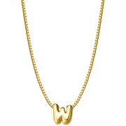Halskette Bubble Letter W gold
