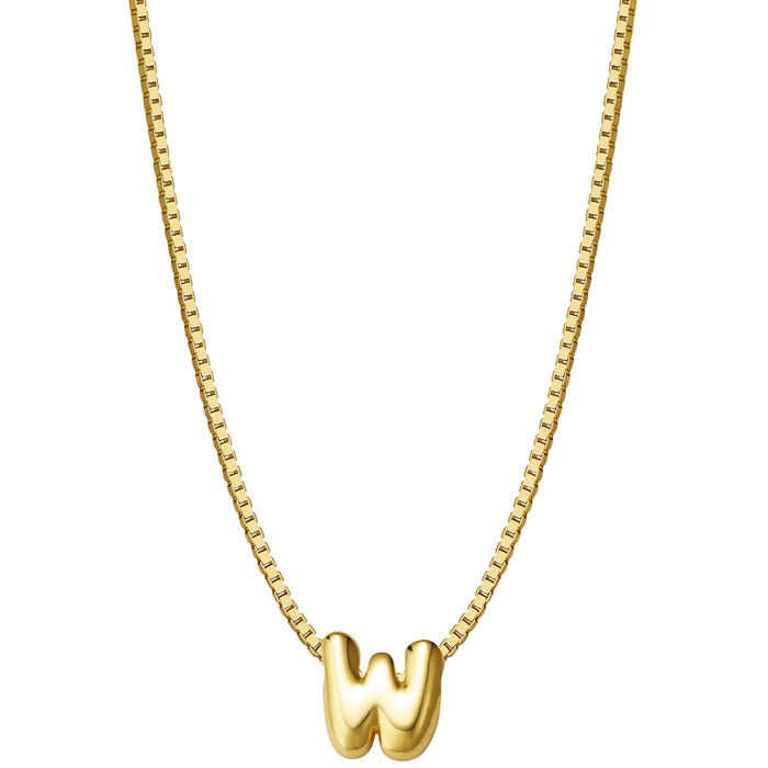 Halskette Bubble Letter W gold