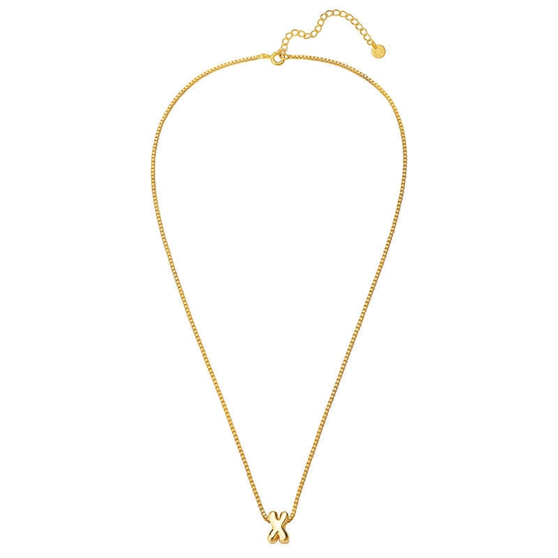 Halskette Bubble Letter X gold