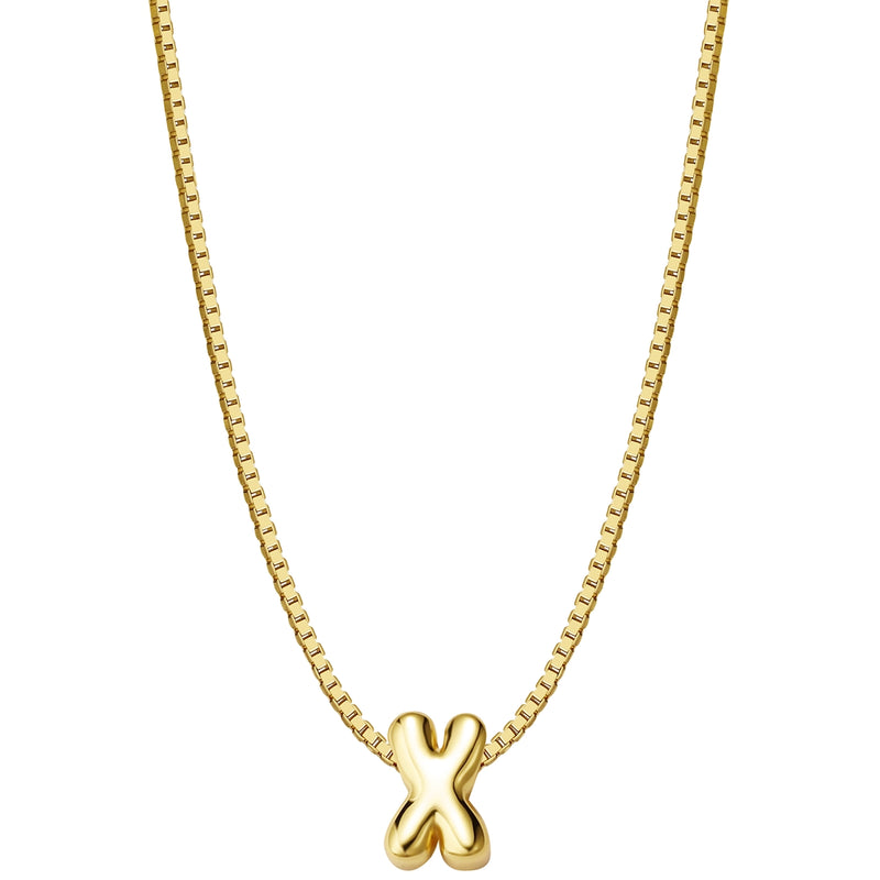 Halskette Bubble Letter X gold