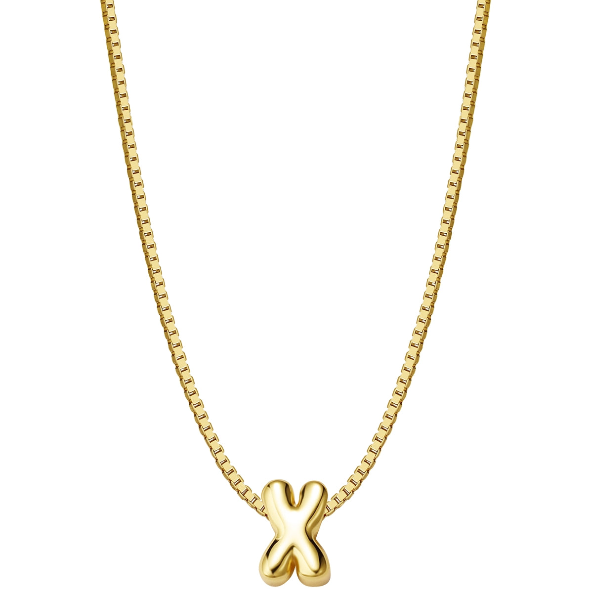 Halskette Bubble Letter X gold