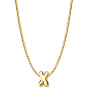 Halskette Bubble Letter X gold