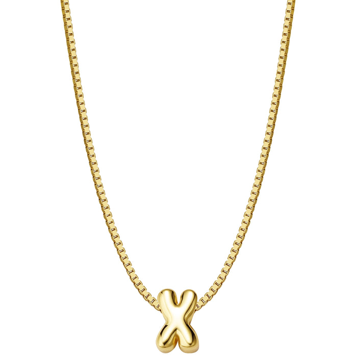 Halskette Bubble Letter X gold