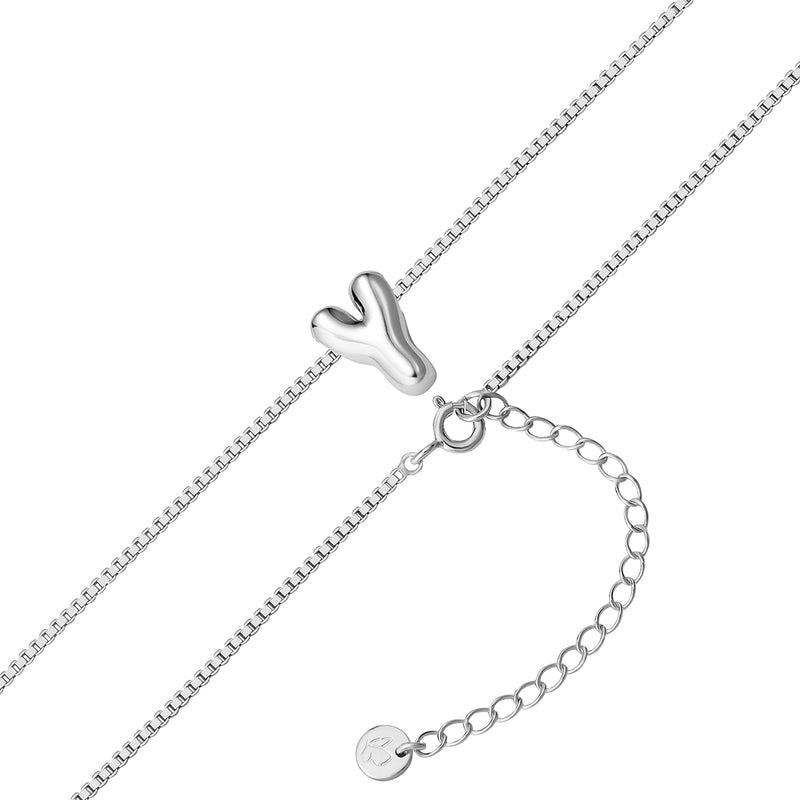 Halskette Bubble Letter Y silber