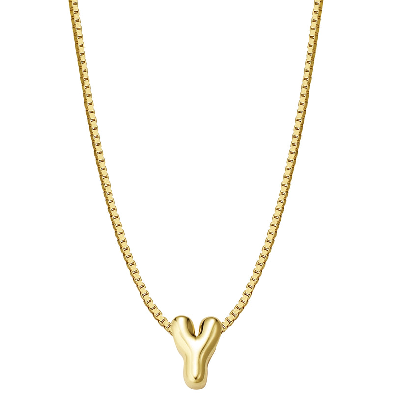 Halskette Bubble Letter Y gold