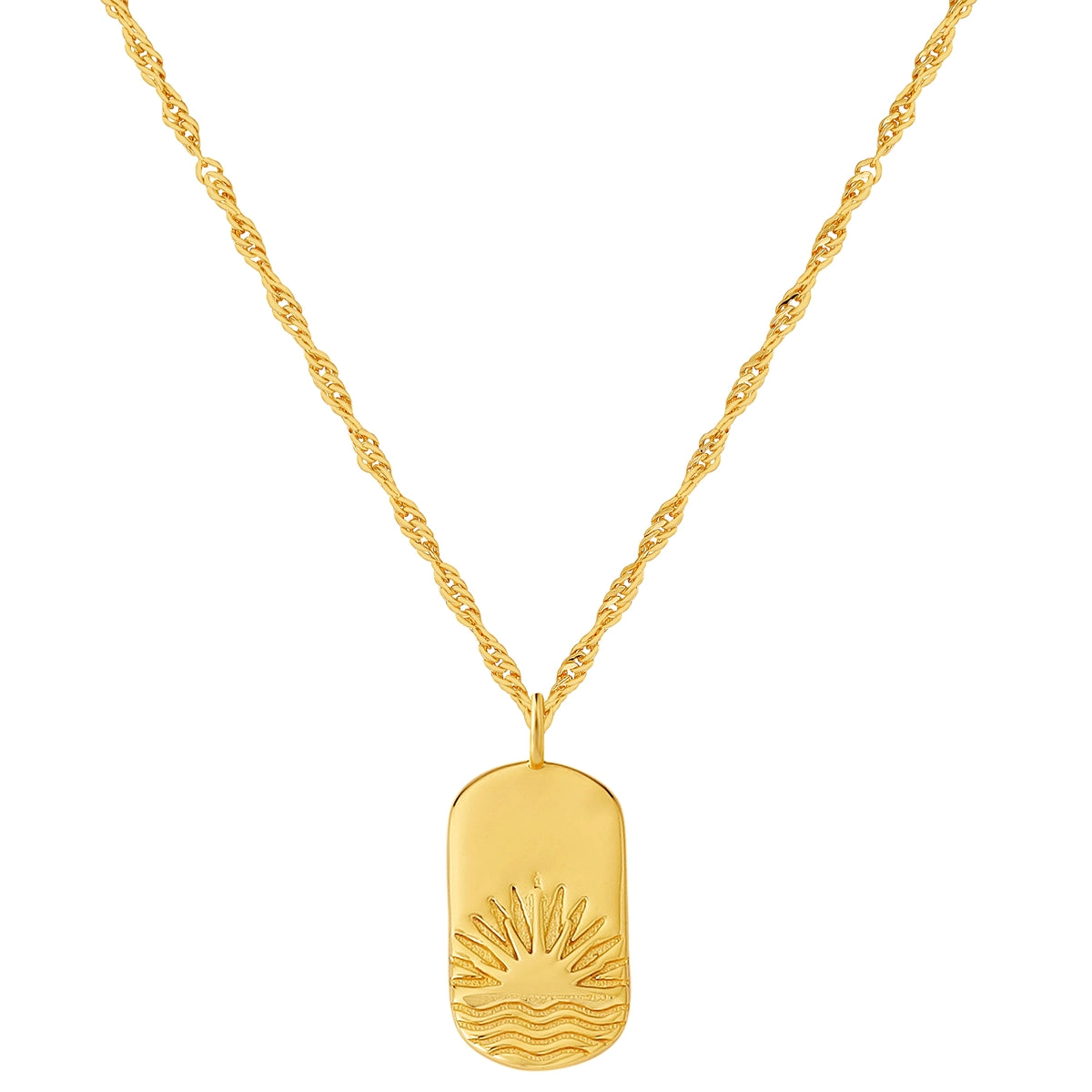 Goldene Kordel-Kette mit Anhänger Sonnenuntergang