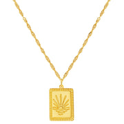 Goldene Kordel-Kette mit Sonnenuntergang-Anhänger