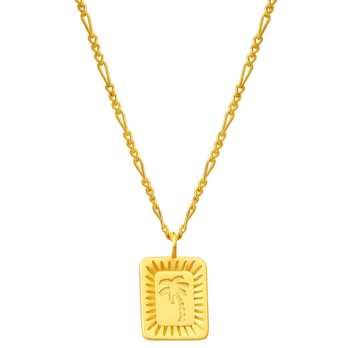 Goldene Figaro-Kette mit Palmen-Anhänger