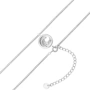 Kasten-Kette mit Anhänger Welle silber