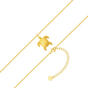 Kugelkette mit Anhänger Schildkröte gold