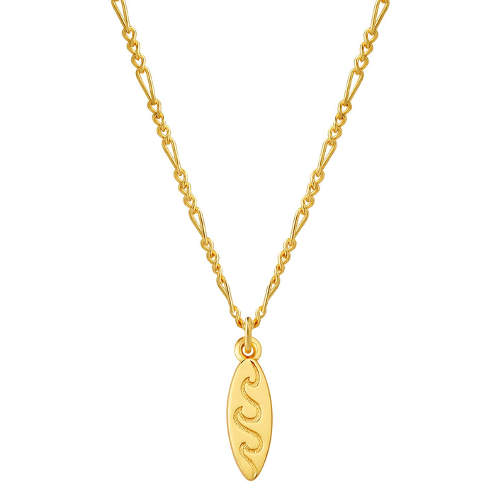 Goldene Figaro-Kette mit Surfbrett Anhänger
