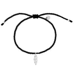 Textil-Armband schwarz Surfboard silber