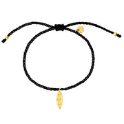 Textil Armband in schwarz Surfboard gold