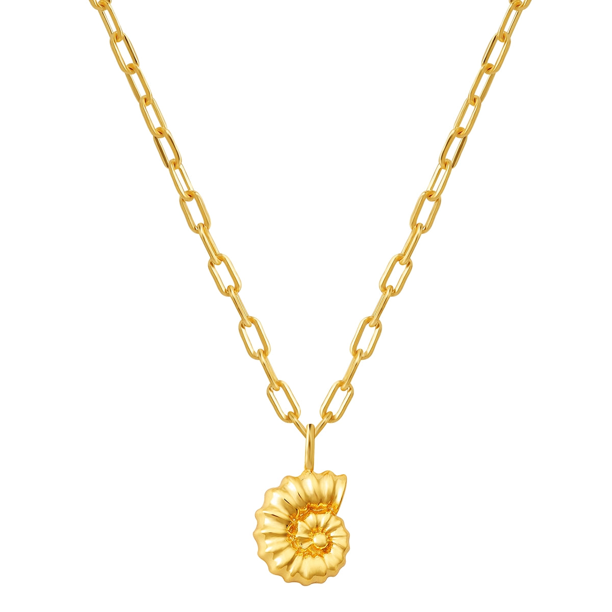 Goldene Gliederkette mit Anhänger Muschel