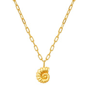 Goldene Gliederkette mit Anhänger Muschel