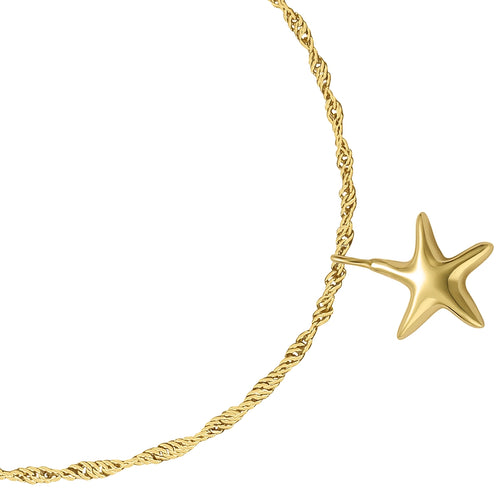 Kordel-Armband mit Seestern-Anhänger (gold)