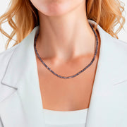 Edelstein-Kette mit blauem Chalcedon