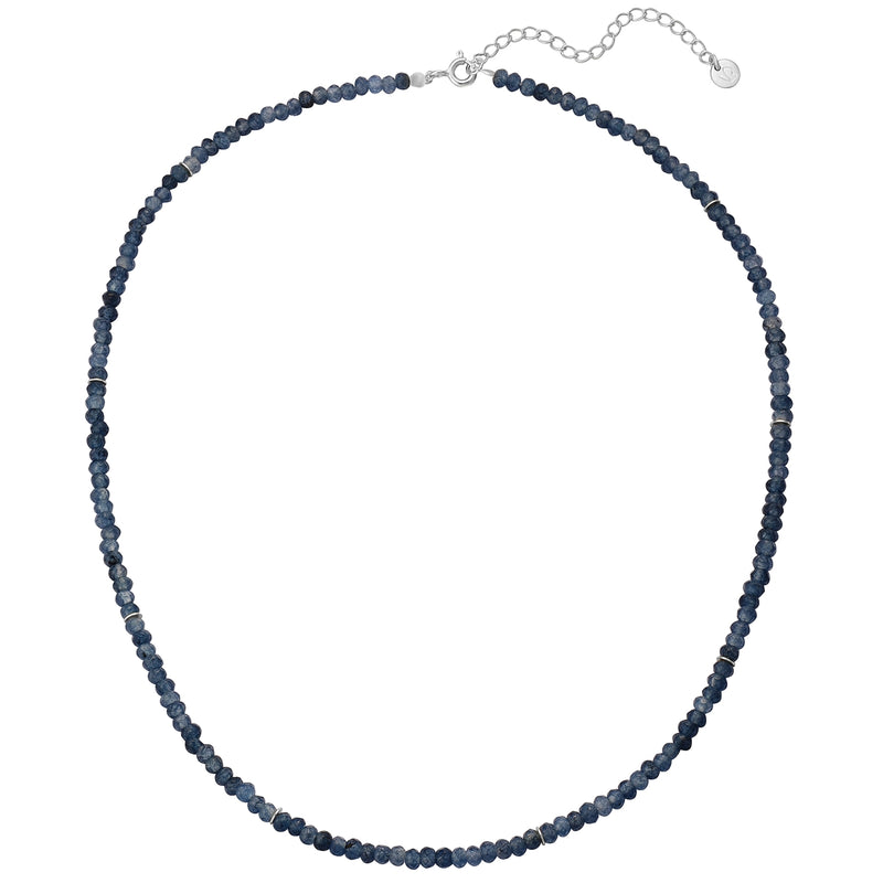 Kette Sterling Silber Chalcedon blau