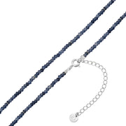 Edelstein-Kette mit blauem Chalcedon