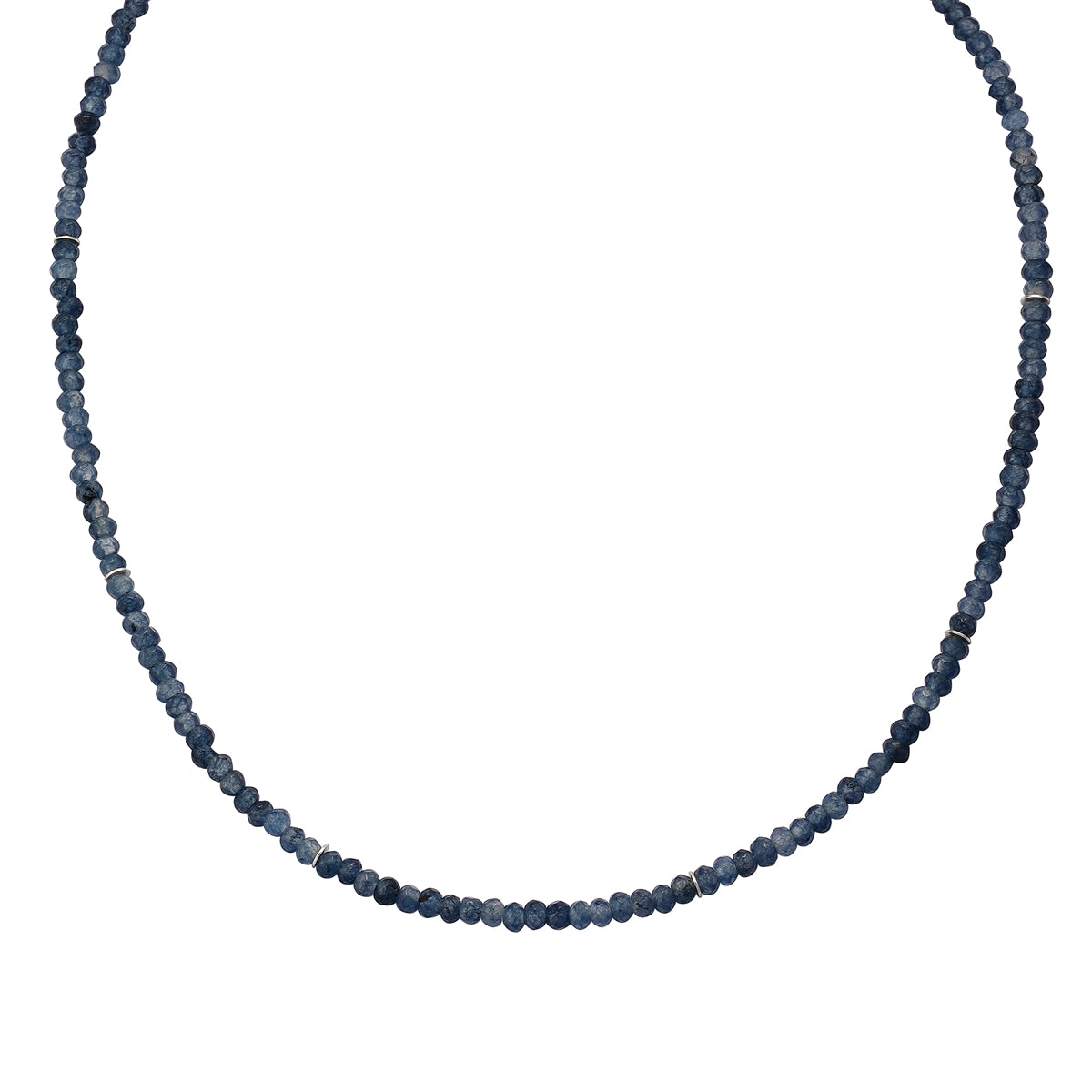 Edelstein-Kette mit blauem Chalcedon