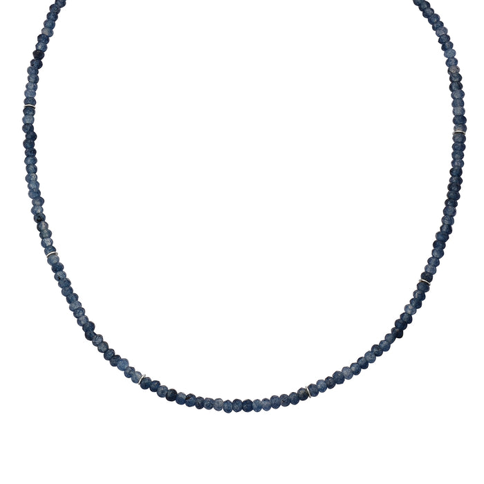 Edelstein-Kette mit blauem Chalcedon