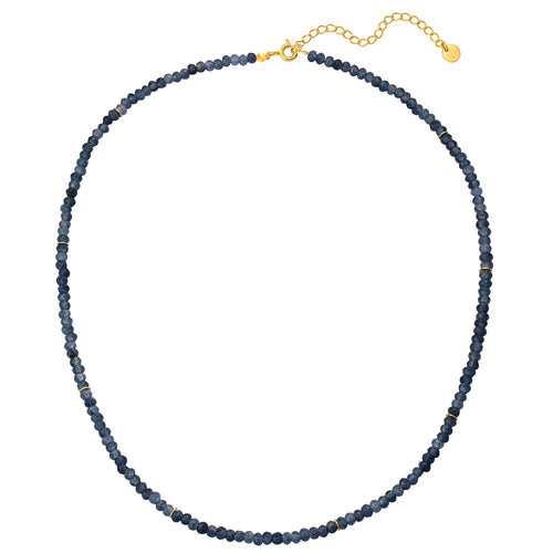 Kette Sterling Silber gelbgold Chalcedon blau
