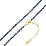 Kette Sterling Silber gelbgold Chalcedon blau