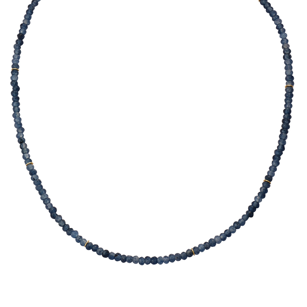 Edelstein-Kette mit Chalcedon (blau) gold
