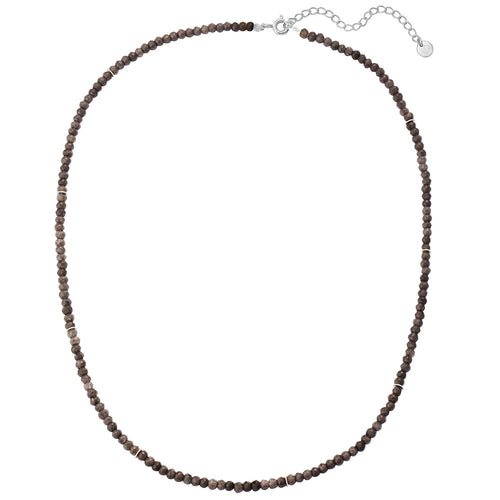 Kette Sterling Silber Chalcedon grau
